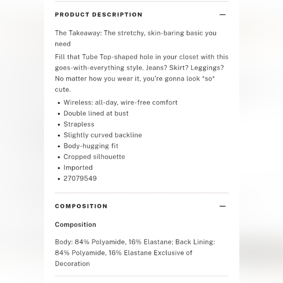 PINK VS Base Stretch Tube Top Ganache (Brown) NWOT - Picture 4 of 6